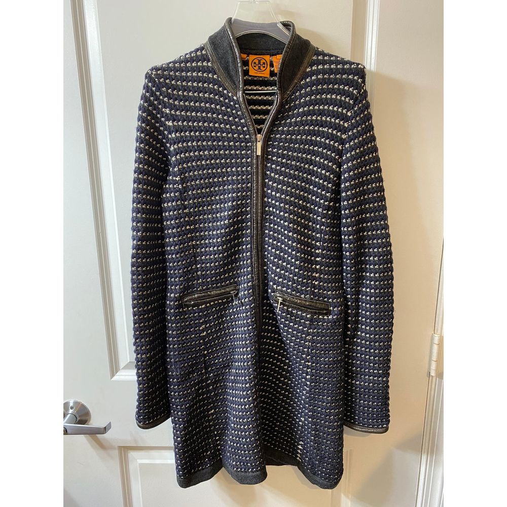 Tory Burch Women's XS Wool Leather-Trimmed Coat